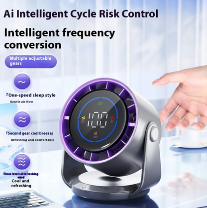 High-Speed Rechargeable Desktop Fan