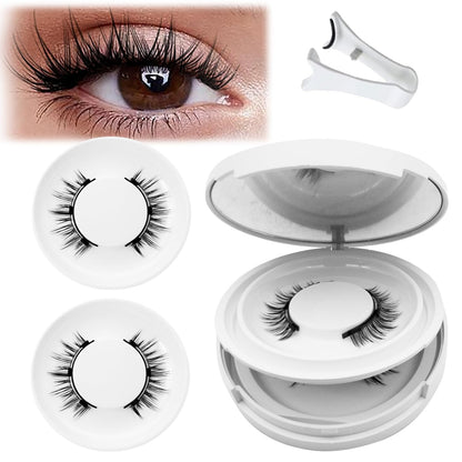 Krafty Magnetic EyelashesLefleek Magnetic LashesMagnetic Eyelashes with Applicator Reusable Magnetic Lashes without EyelinerMagnetic Eyelashes Natural Look No Glue or Liner Needed(Natural+Natural)