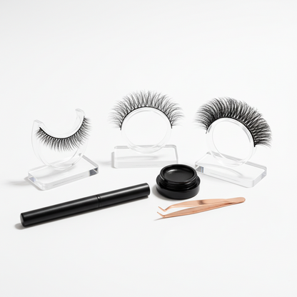 Krafty Magnetic EyelashesLefleek Magnetic LashesMagnetic Eyelashes with Applicator Reusable Magnetic Lashes without EyelinerMagnetic Eyelashes Natural Look No Glue or Liner Needed(Natural+Natural)